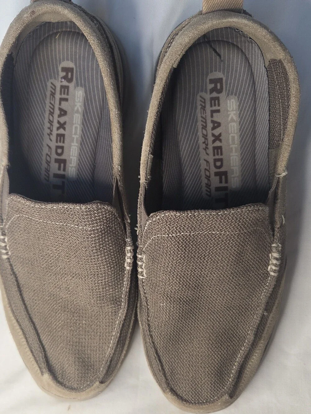 Skechers Relaxed Fit Men Sz 11 Brown Loafers Slip On Leather 64365 Comfort Style